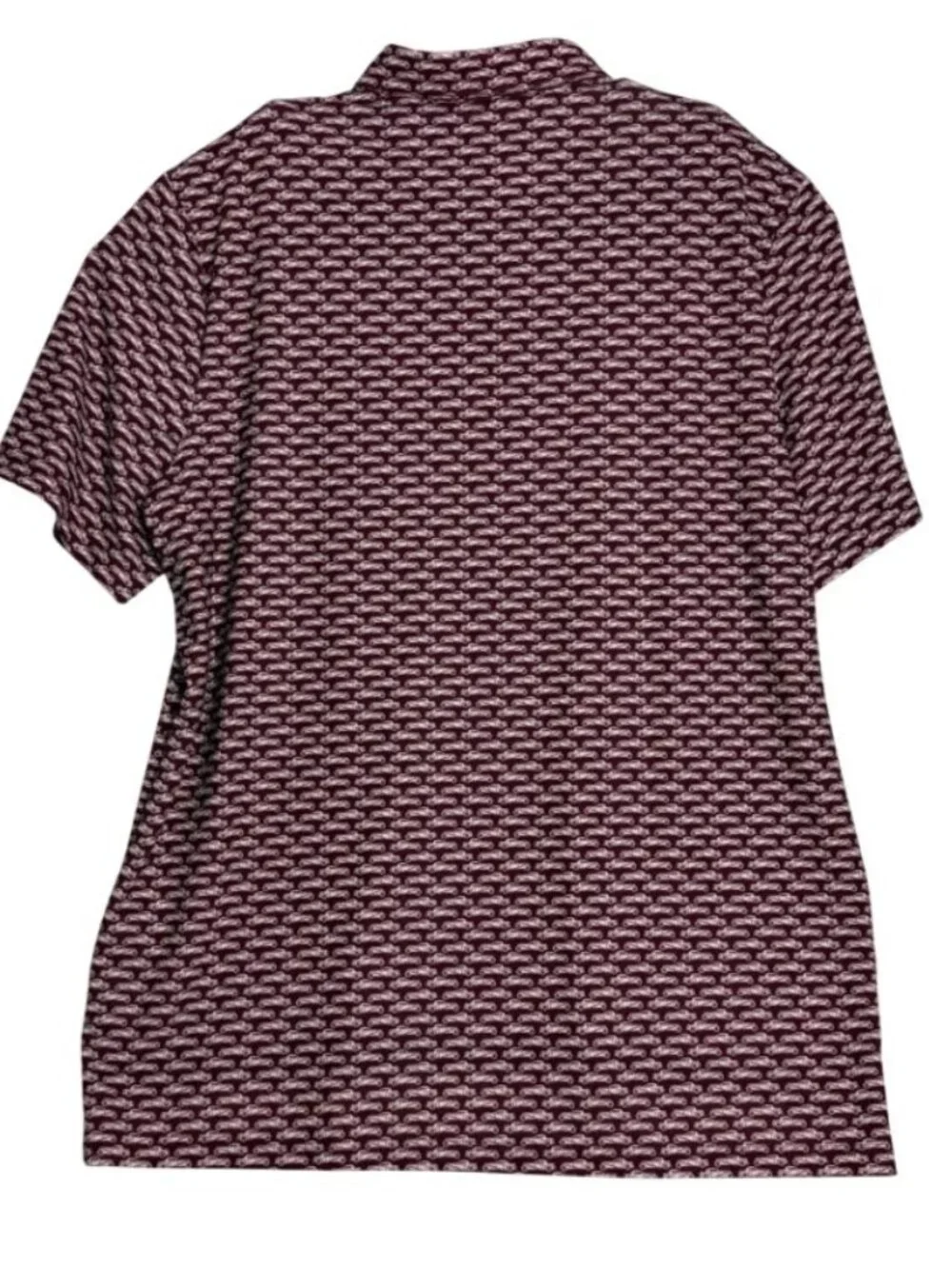RLX Ralph Lauren Mens Red Burgundy Car Print Athletic Polo Golf Shirt Size XL